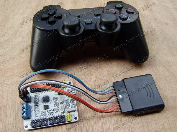 Подключения приемника Sony PlayStation 2 к плате сервоконтроллера USB для Arduino